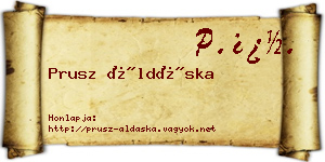 Prusz Áldáska névjegykártya